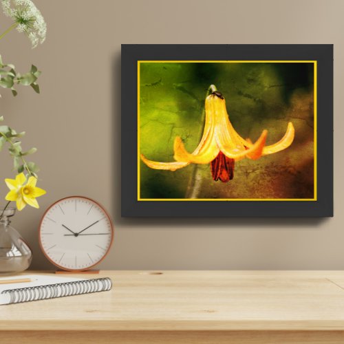 Wild Canada Lily With Insect Abstract Framed Framed Art