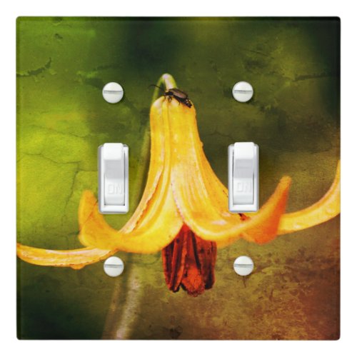 Wild Canada Lily With Insect Abstract    Light Switch Cover