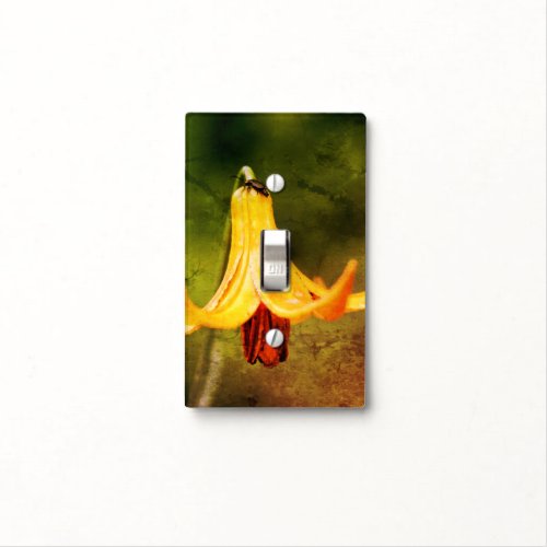 Wild Canada Lily With Insect Abstract   Light Switch Cover