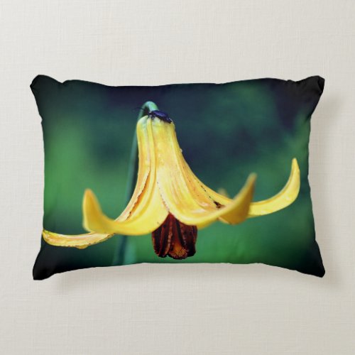 Wild Canada Lily With Insect  Accent Pillow