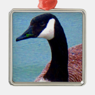 Wild Canadian Goose Metal Ornament