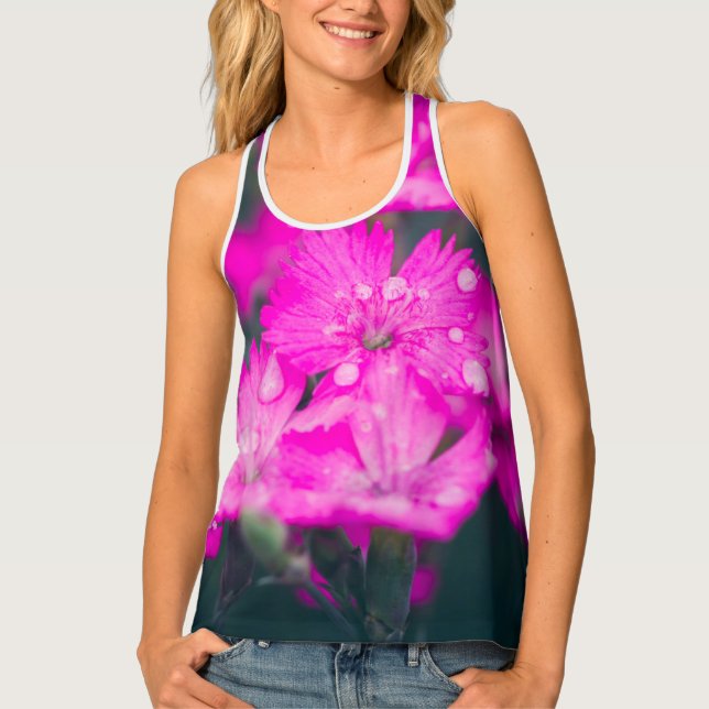 Wild carnations after rain tank top (Front)