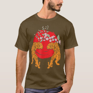 Wild Cat Animal Lover Cherry Blossom Sakura Asian  T-Shirt