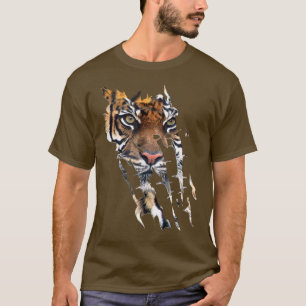 Wild Cat Bengal Tiger Face Claw Marks T-Shirt