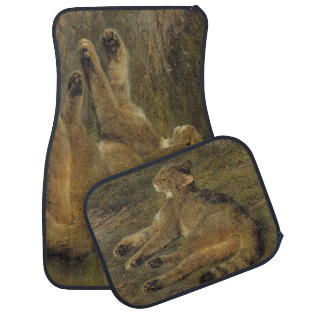 Wild Cat (by Rosa Bonheur) Car Floor Mat (Set)