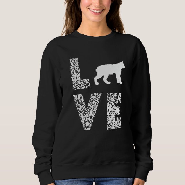 Wild Cat Caracal  Leopard Love Heart Wild Animal L Sweatshirt (Front)