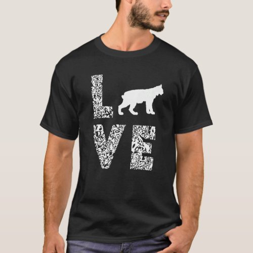 Wild Cat Caracal  Leopard Love Heart Wild Animal L T_Shirt