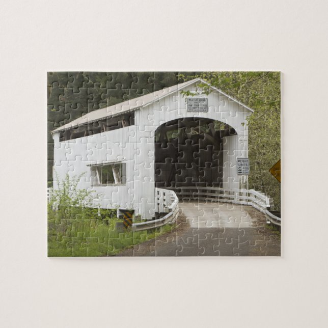 Wild Cat covered bridge, Lane County, Oregon Jigsaw Puzzle (Horizontal)