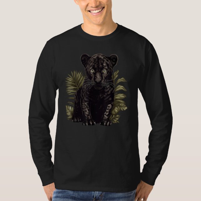 Wild Cat Cub Large Cat Panter Leopard Black Jaguar T-Shirt (Front)