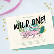 Wild Cat Kids Birthday Party Invitation