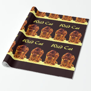 WILD CAT KITTEN WRAPPING PAPER