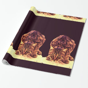 WILD CAT KITTEN WRAPPING PAPER