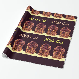 WILD CAT KITTEN WRAPPING PAPER