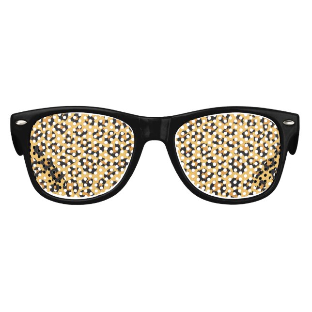 Wild Cat Leopard Print Faux Fur Pattern Kids Sunglasses (Front)