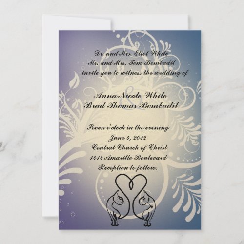 Wild Cat Lovers Wedding Invitation