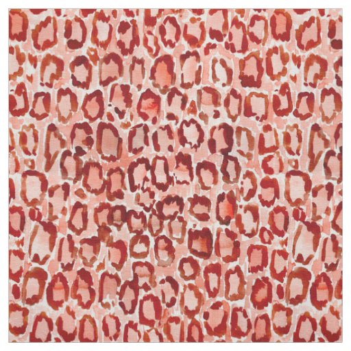 WILD CAT Orange Leopard Skin Animal Print Fabric