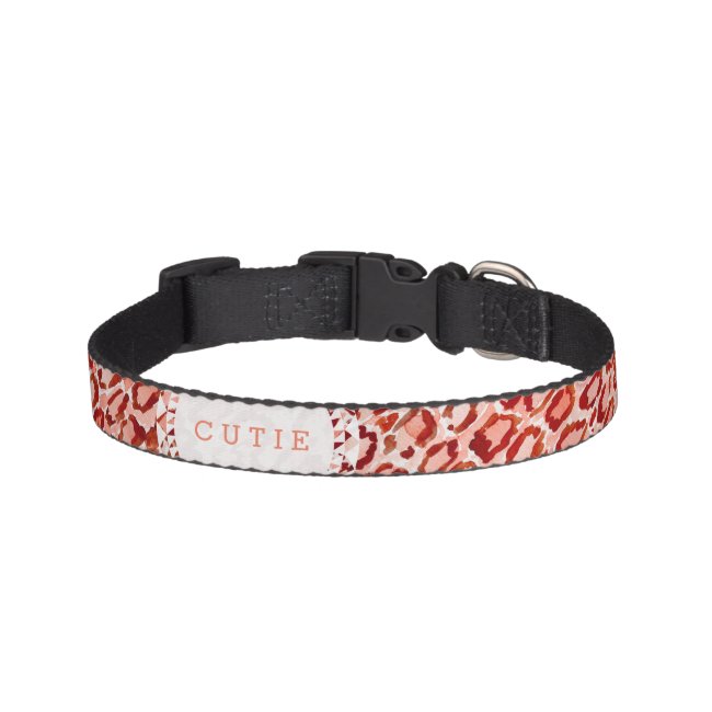 WILD CAT Orange Leopard Skin Animal Print Pet Collar