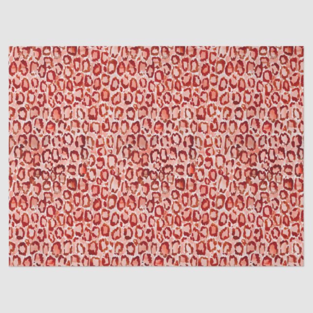 WILD CAT Orange Leopard Skin Animal Print Tissue Paper (Front)