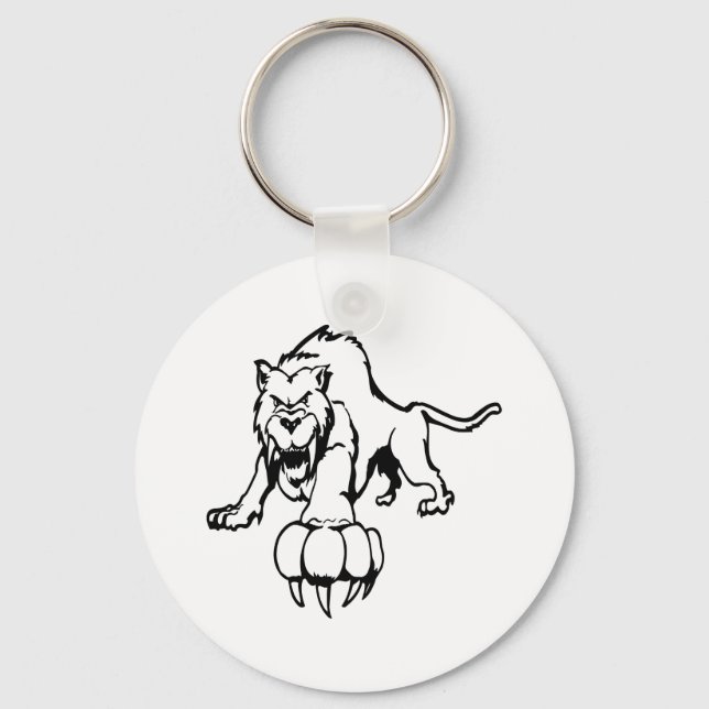 Wild cat, wildcat, bobcat, cat, panther, puma, mou keychain (Front)