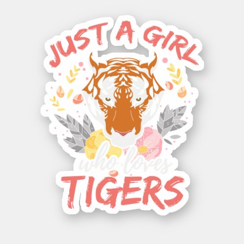 Wild Cat Wildlife Predator Animal Flower Tiger Pe Sticker