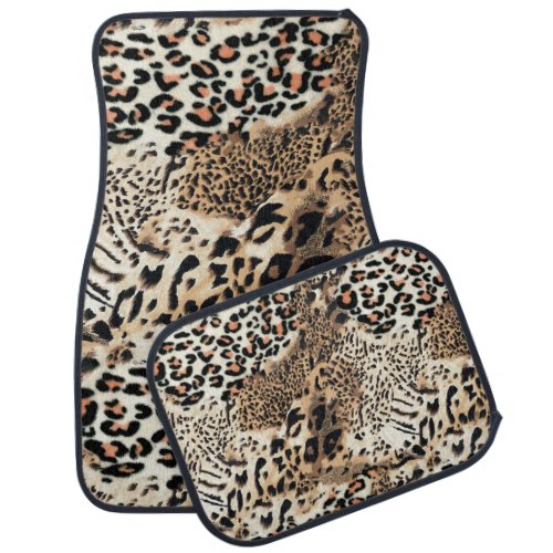 Wild Cats Modern Animal Leopard Print Pattern Car Floor Mat