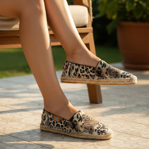 Wild Cats Modern Animal Leopard Print Pattern Espadrilles