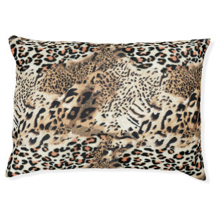 Wild Cats Modern Animal Leopard Print Pattern Pet Bed