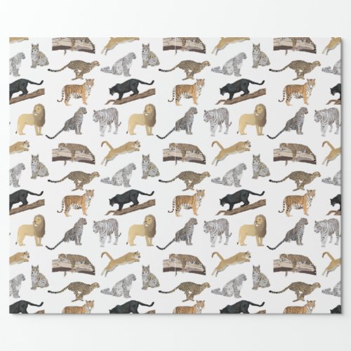 Wild Cats Pattern Wrapping Paper