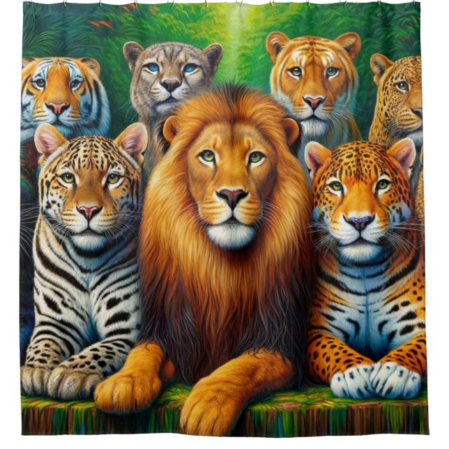 Wild Cats Shower Curtain (Front)