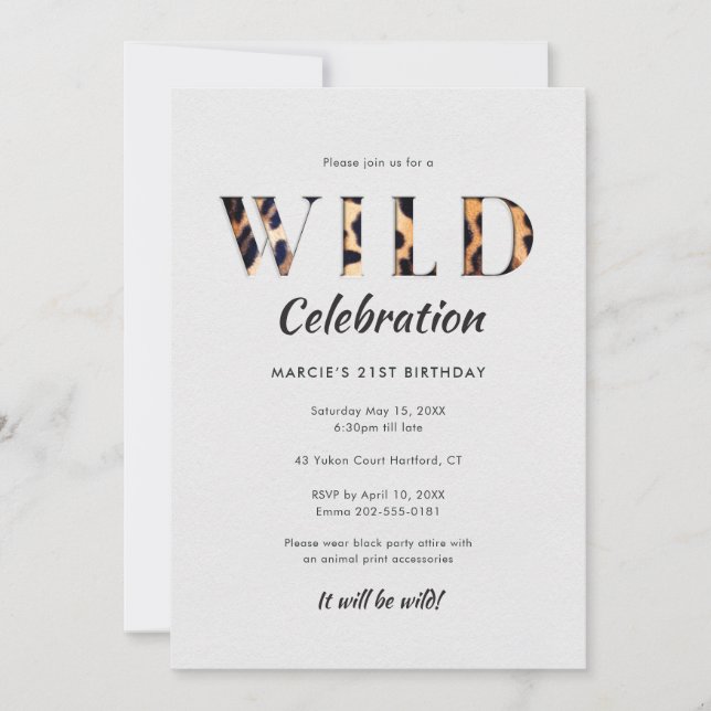 Wild Celebration Leopard Print Invitation (Front)