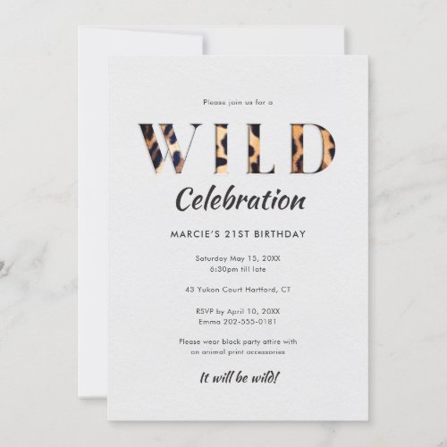 Wild Celebration Leopard Print Invitation
