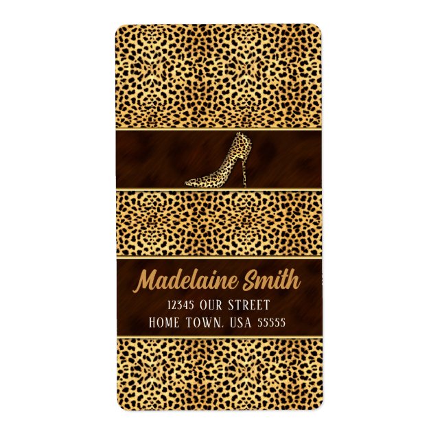 Wild Cheetah Animal Print for Her Address Label (Front)