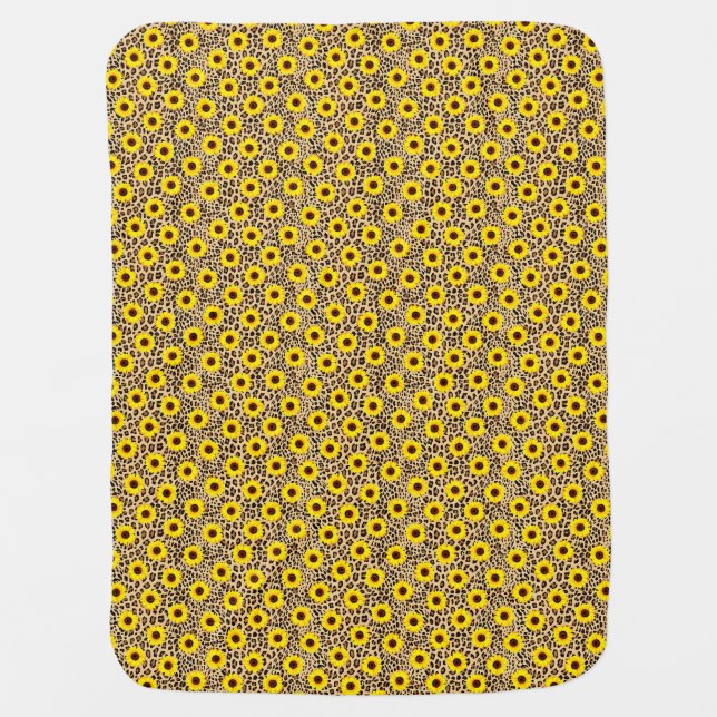 Wild Cheetah Leopard Print Accent Baby Blanket (Front)