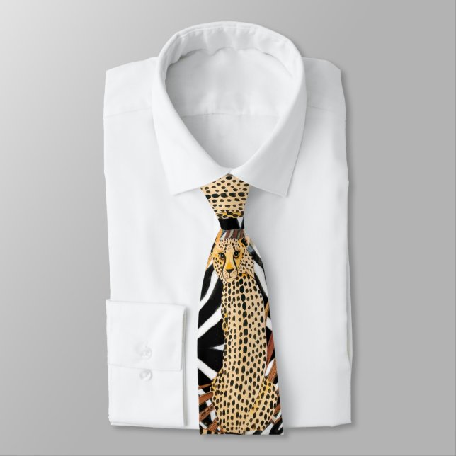 Wild Cheetah Neck Tie (Tied)