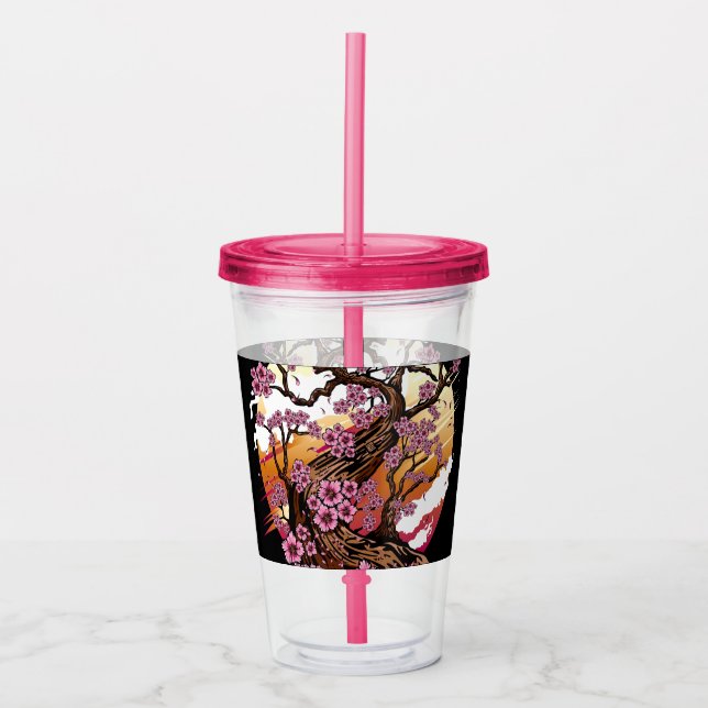 Wild Cherry Blossom Acrylic Tumbler (Front)