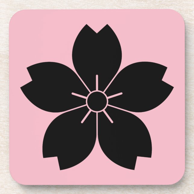Wild cherry blossom beverage coaster (Front)