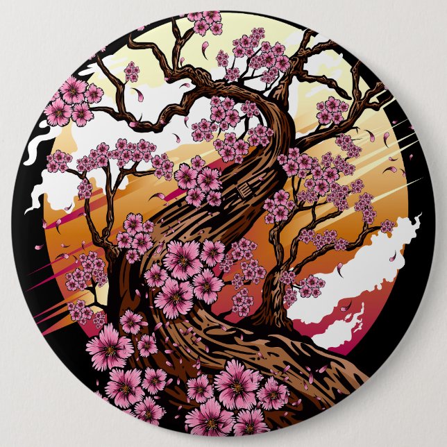 Wild Cherry Blossom Button (Front)