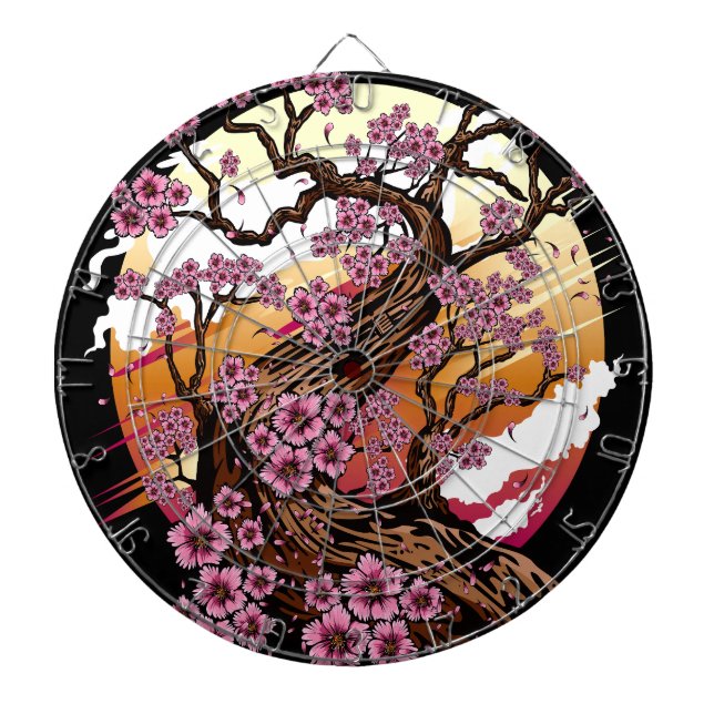 Wild Cherry Blossom Dart Board (Front)