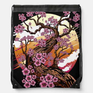 Wild Cherry Blossom Drawstring Bag