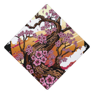 Wild Cherry Blossom Graduation Cap Topper
