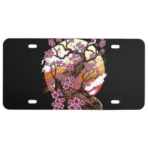 Wild Cherry Blossom License Plate