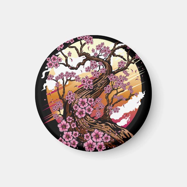 Wild Cherry Blossom Magnet (Front)