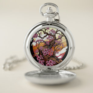 Wild Cherry Blossom Pocket Watch