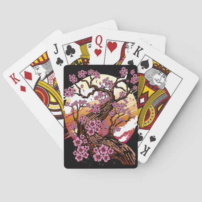 Wild Cherry Blossom Poker Cards (Back)