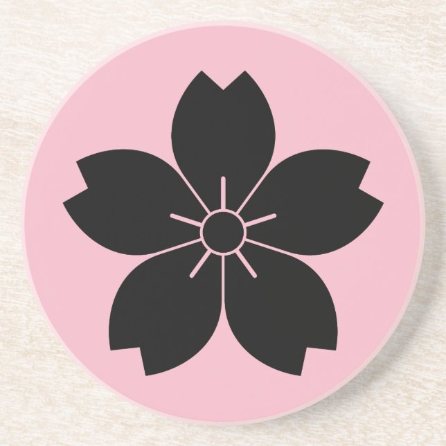 Wild cherry blossom sandstone coaster (Front)