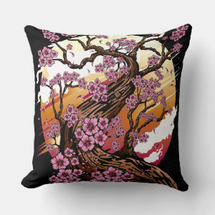Wild Cherry Blossom Throw Pillow