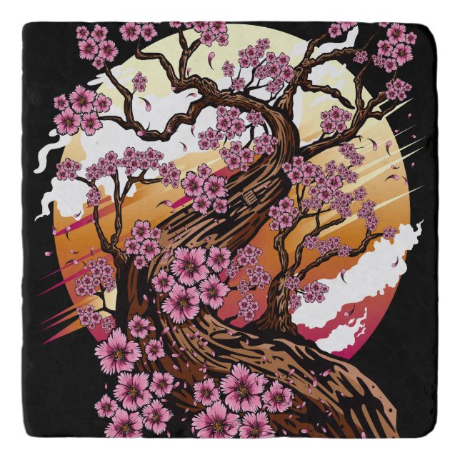 Wild Cherry Blossom Trivet (Front)