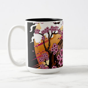 Wild Cherry Blossom Two-Tone Coffee Mug