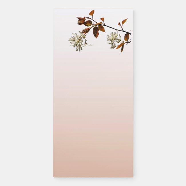 Wild Cherry Blossoms Magnetic Fridge Notepad