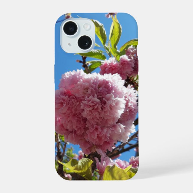 Wild Cherry pink Blossom Tree Iphone Case (Back)
